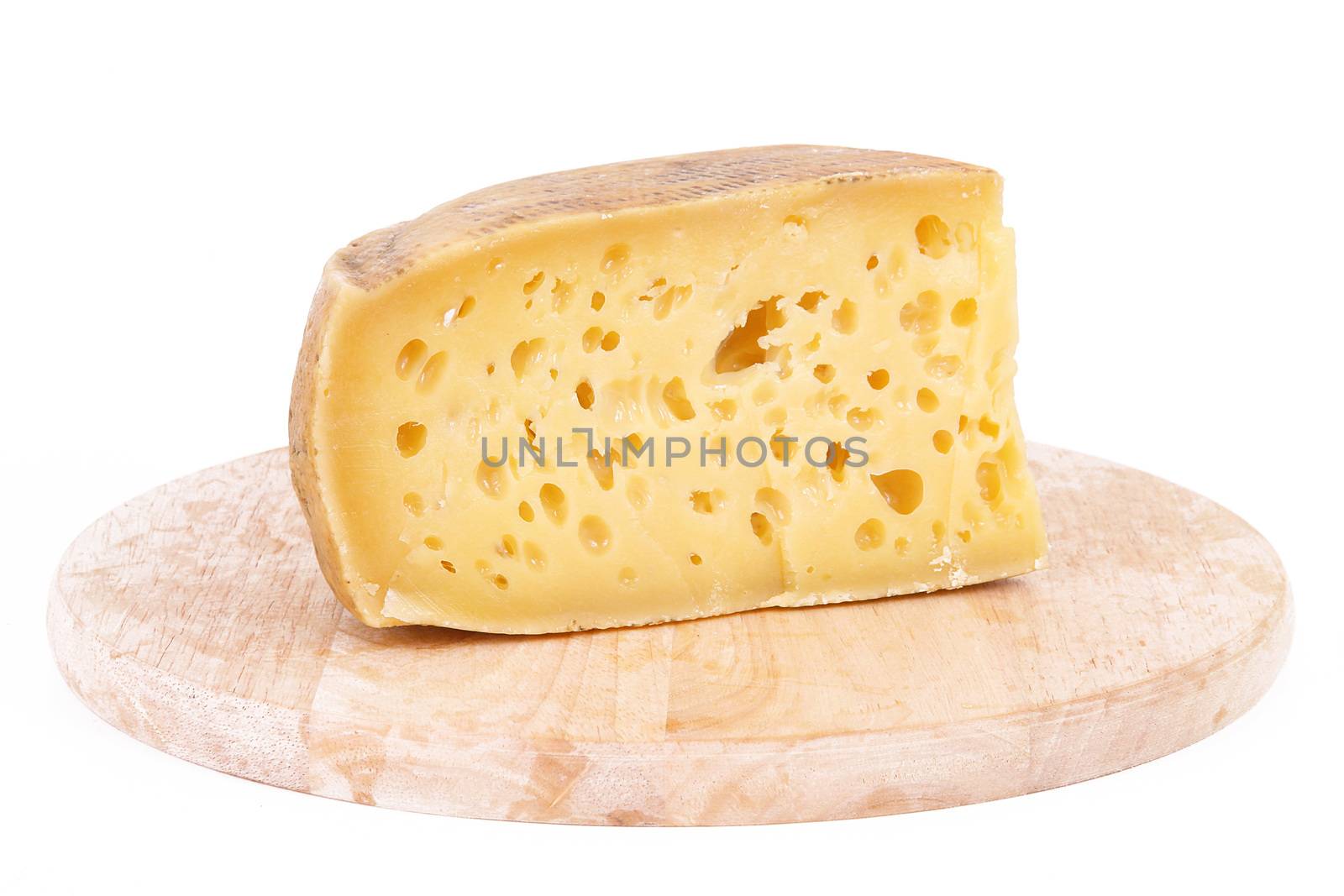 original italian cheese on white background