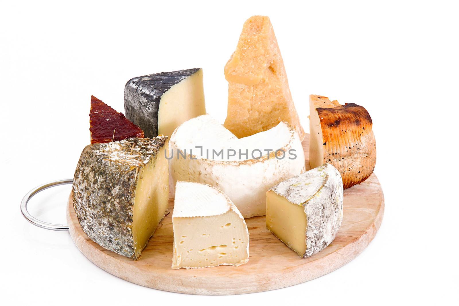 original italian cheese chopping on white background