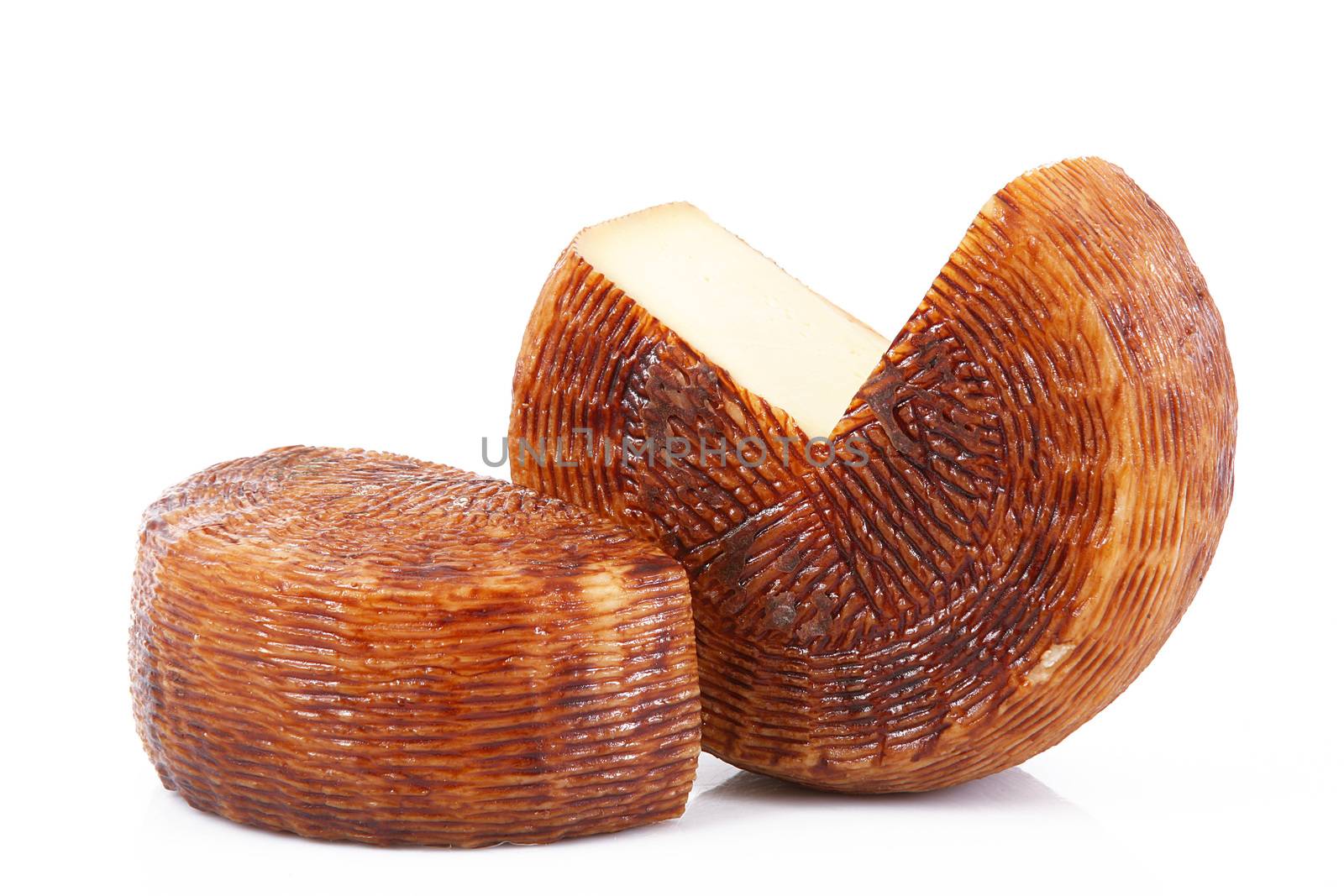 original italian cheese on white background