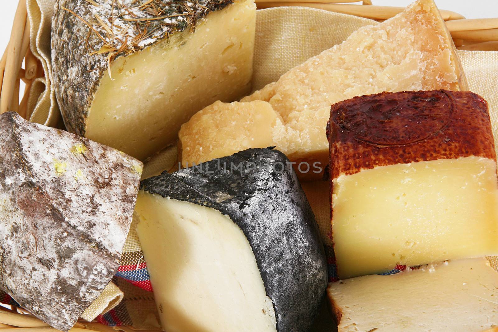 original italian cheese collage background