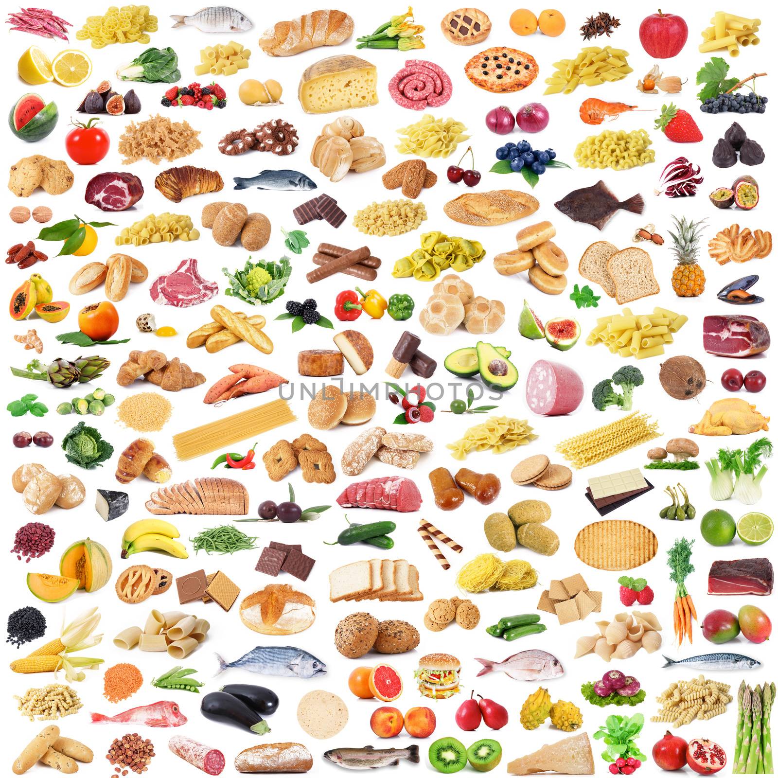 global gastronomy collage on white background