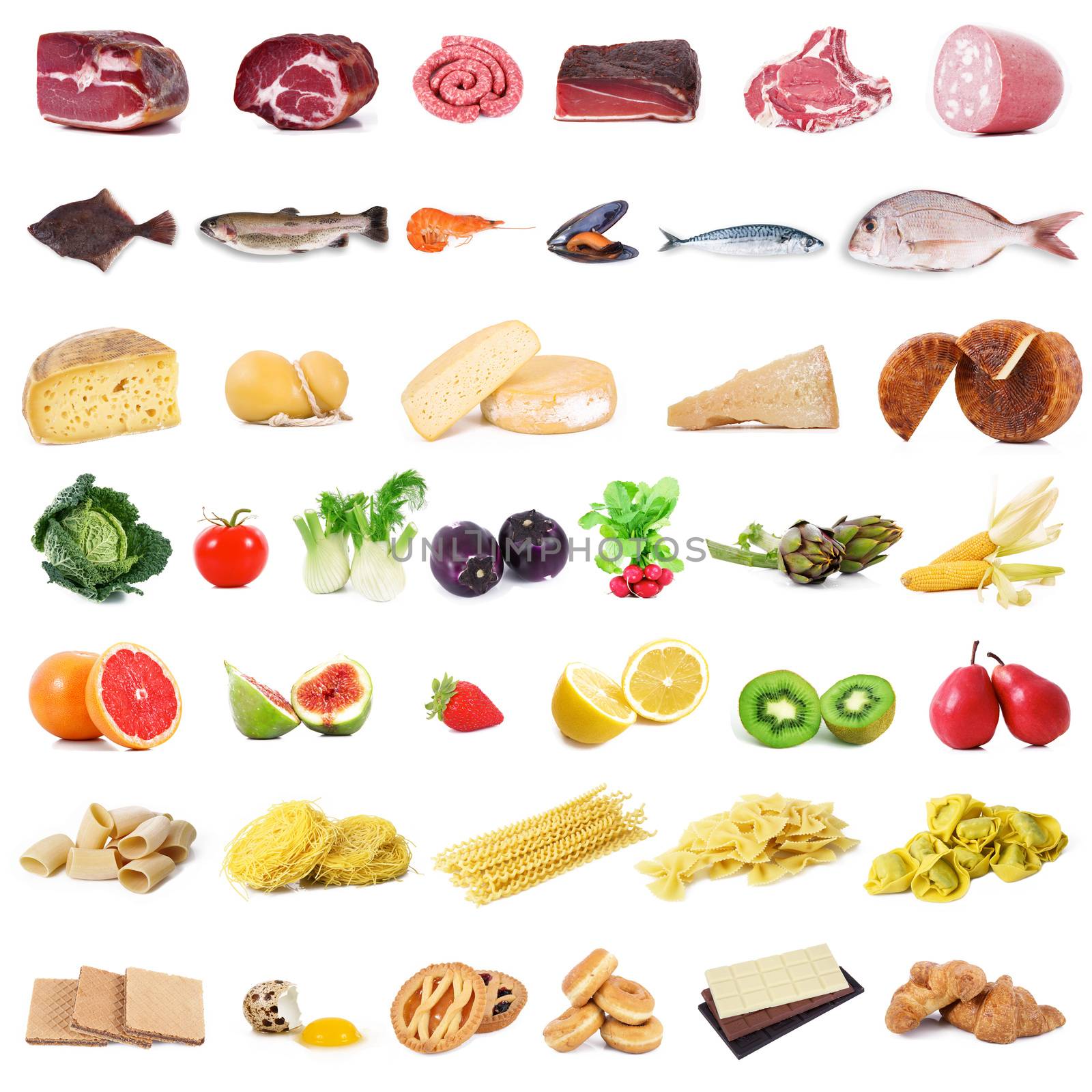 global gastronomy collage on white background