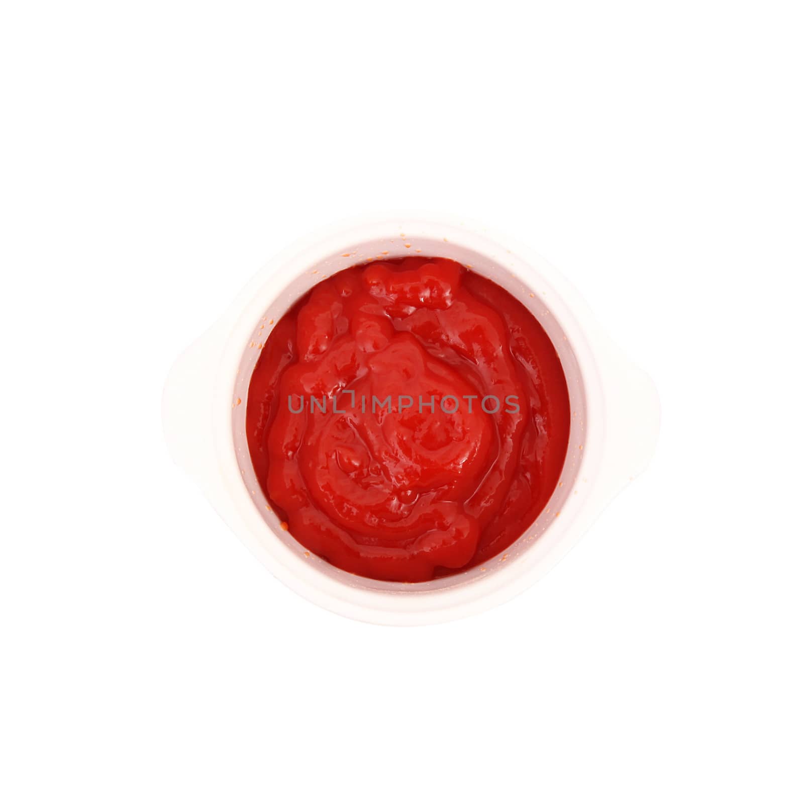 tomato sauce on white background