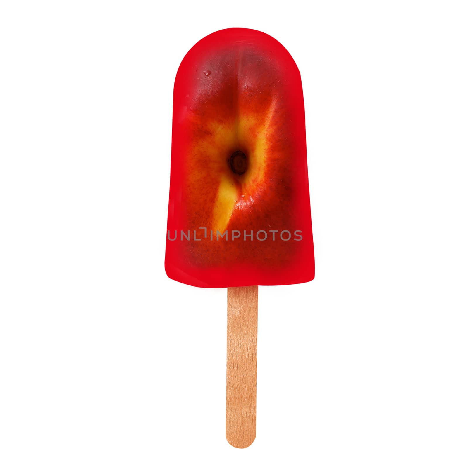 peach icicle on white background
