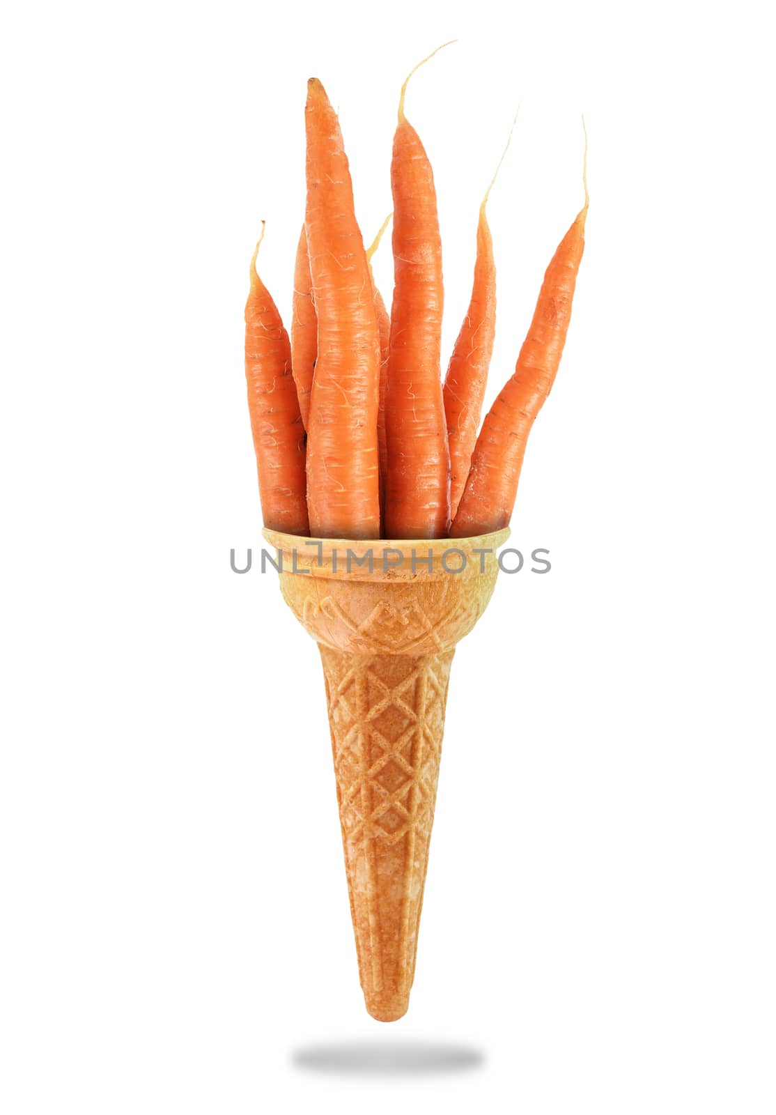 a Delicious ice cream cone with carrots taste