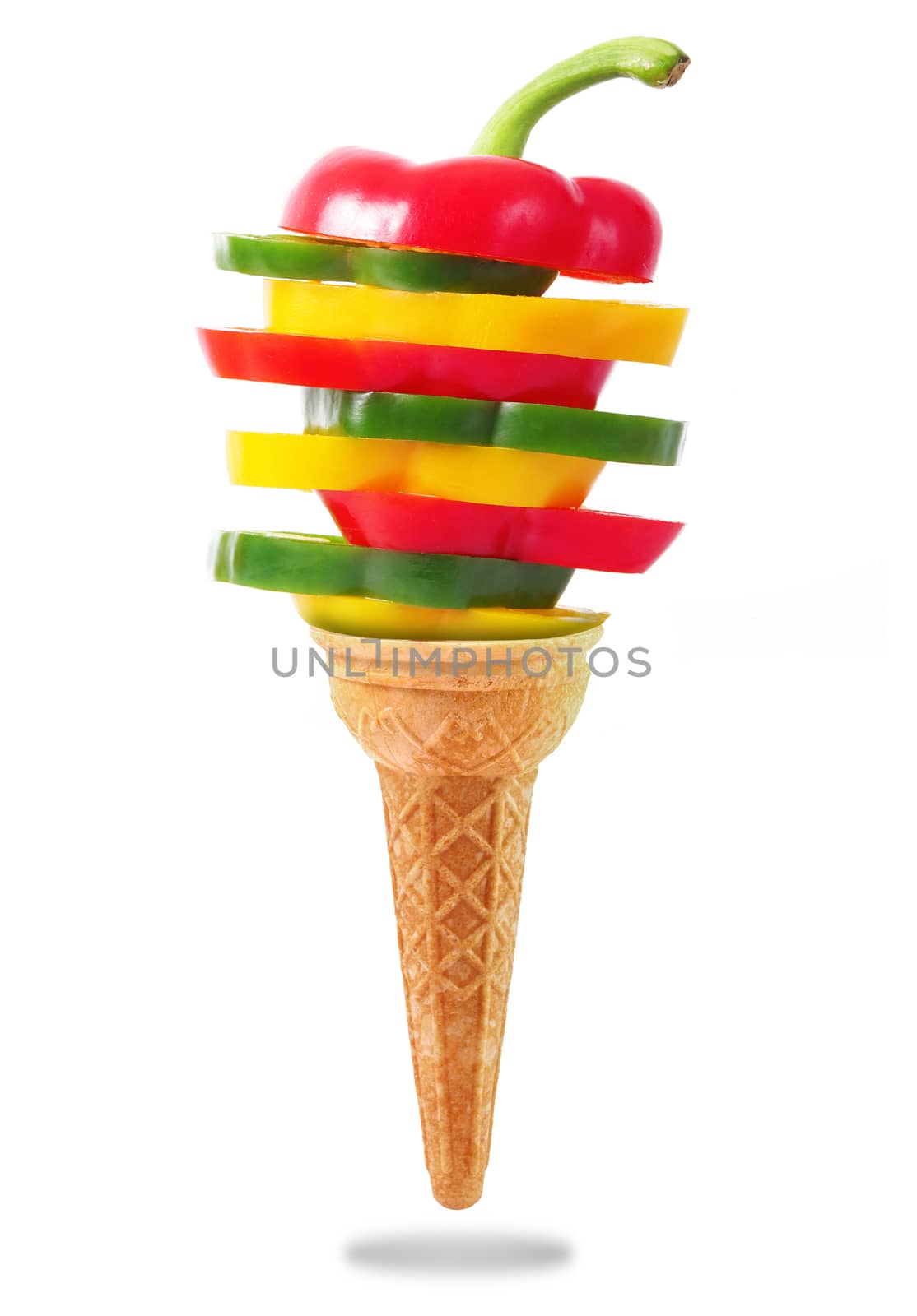 Delicious ice cream cone with pepper taste by photobeps
