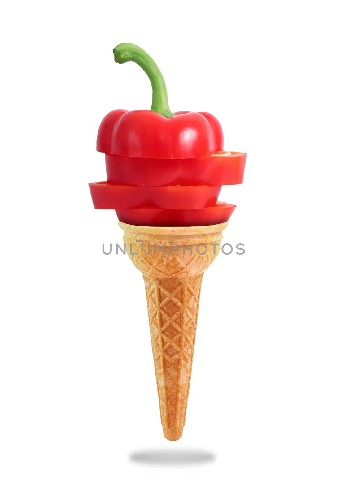 a Delicious ice cream cone with pepper taste