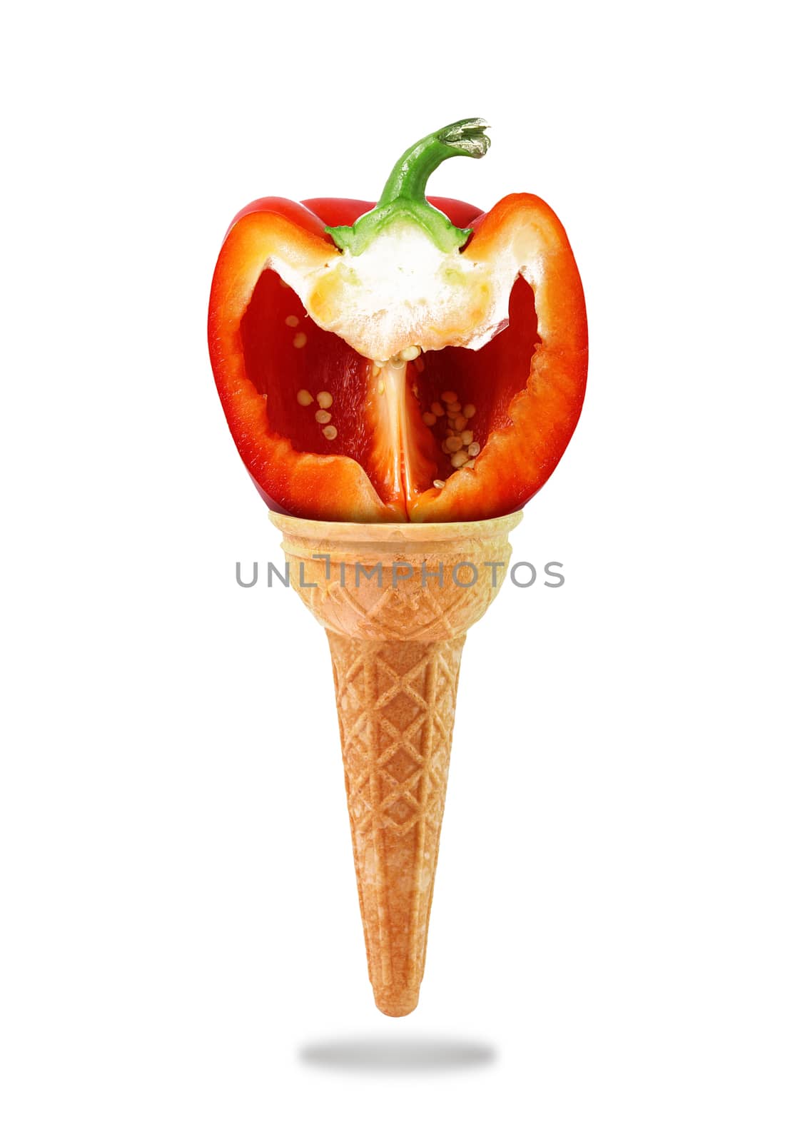 a Delicious ice cream cone with pepper taste