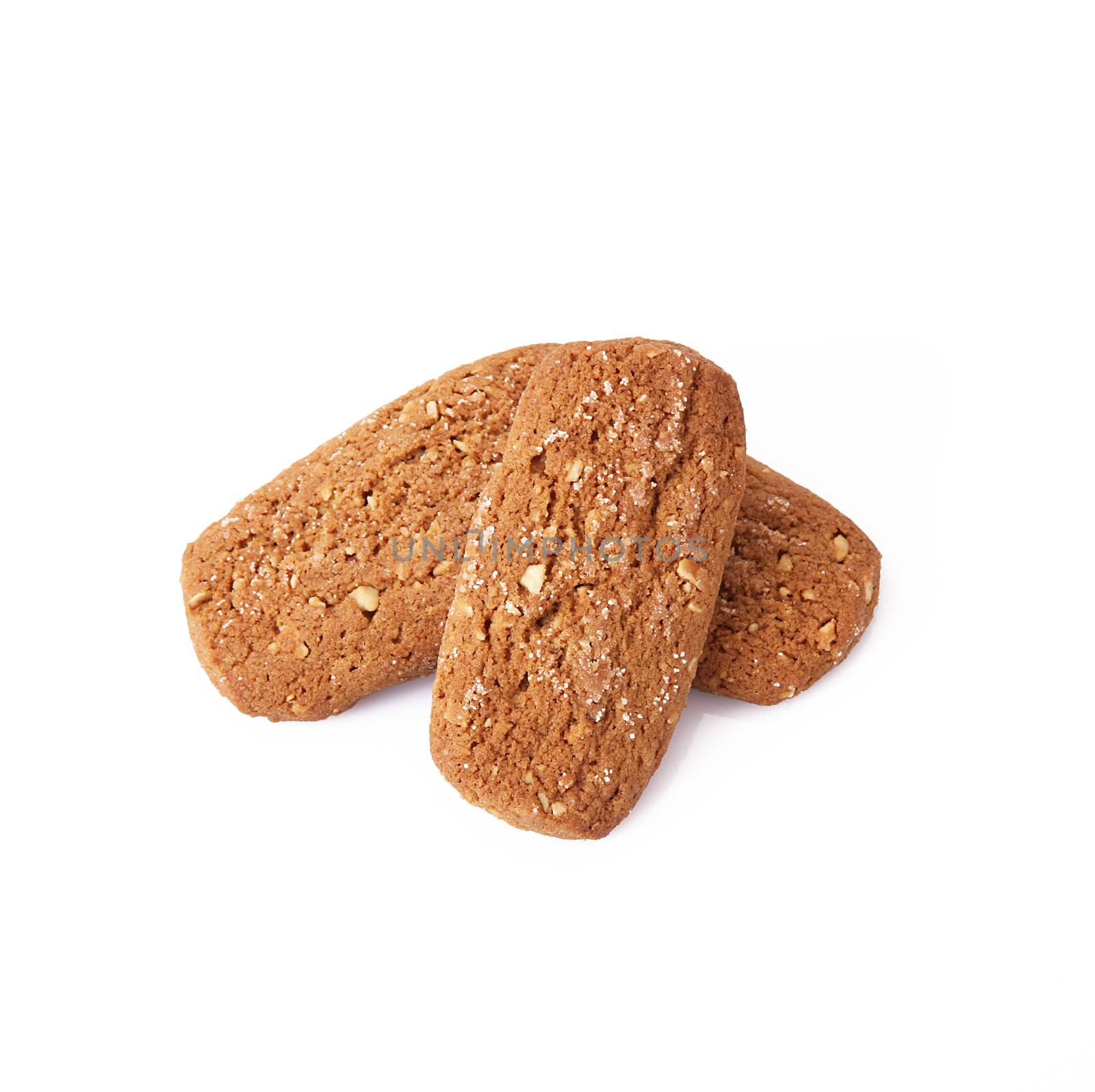 Crisp biscuits on white background