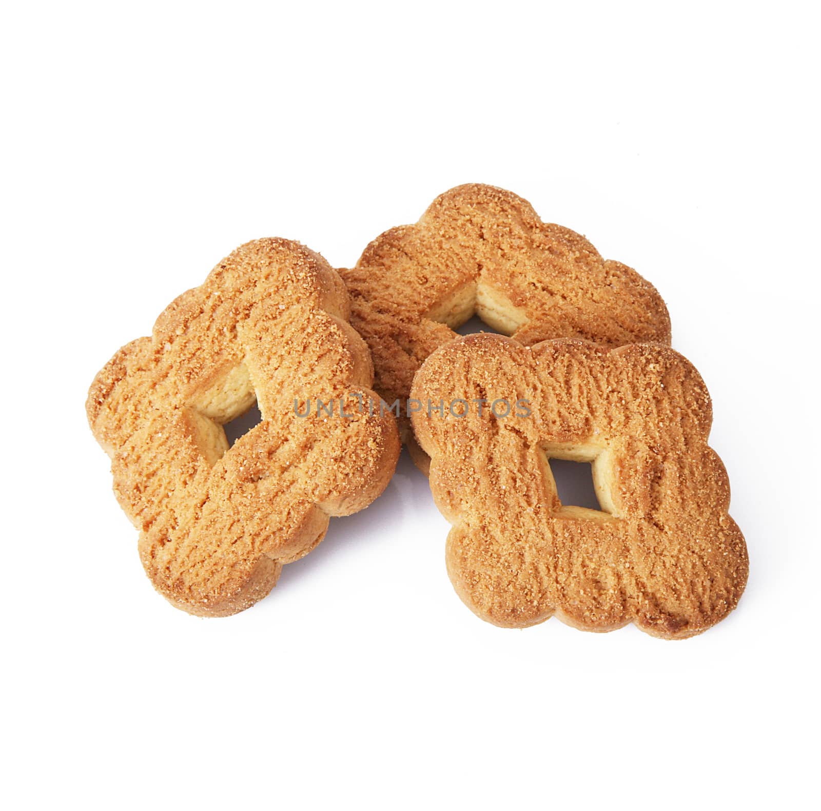 Crisp biscuits on white background