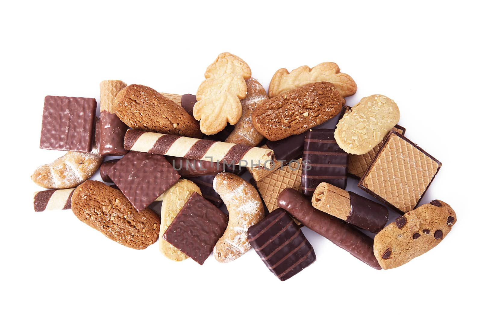 Crisp biscuits on white background