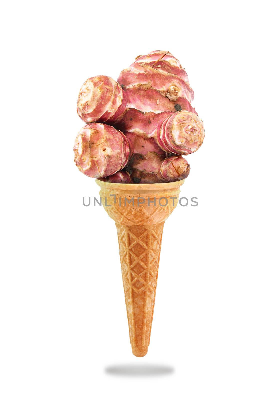 a Delicious ice cream cone flavored with Jerusalem artichoke