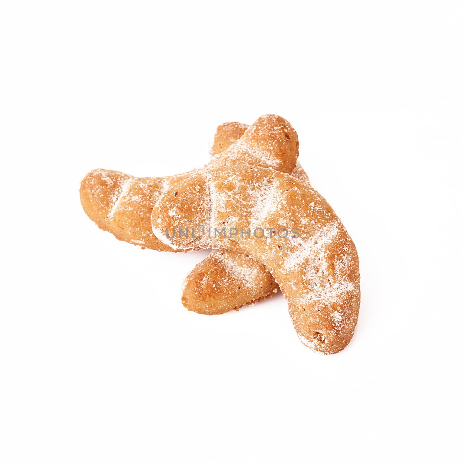 Crisp biscuits on white background