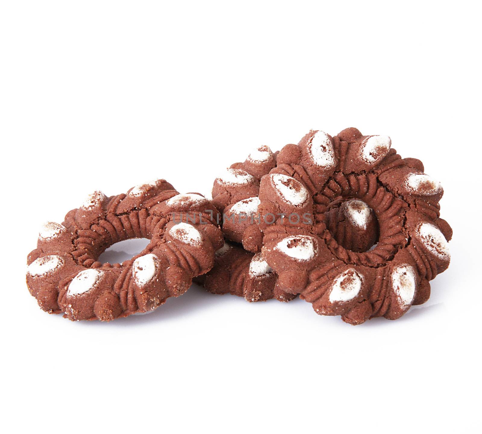 Crisp biscuits on white background