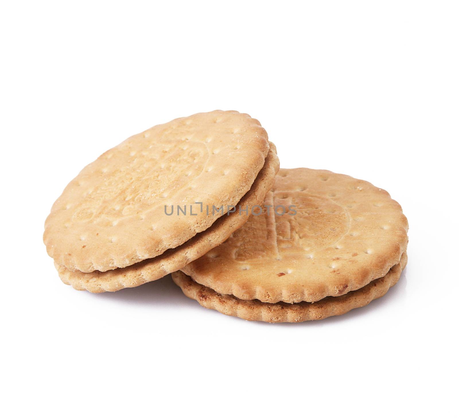 Crisp biscuits on white background