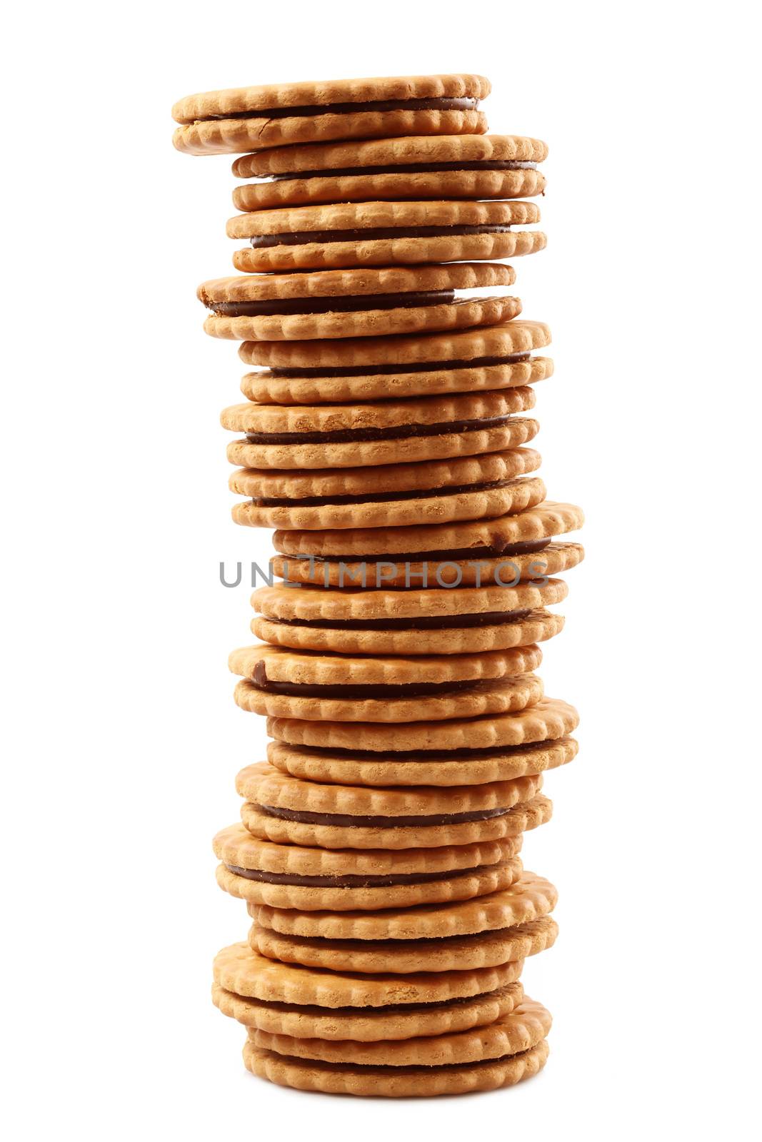 Crisp biscuits on white background