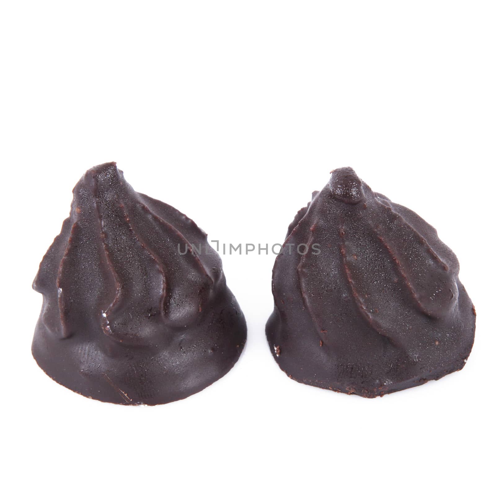 delicious chocolate pastries on white background