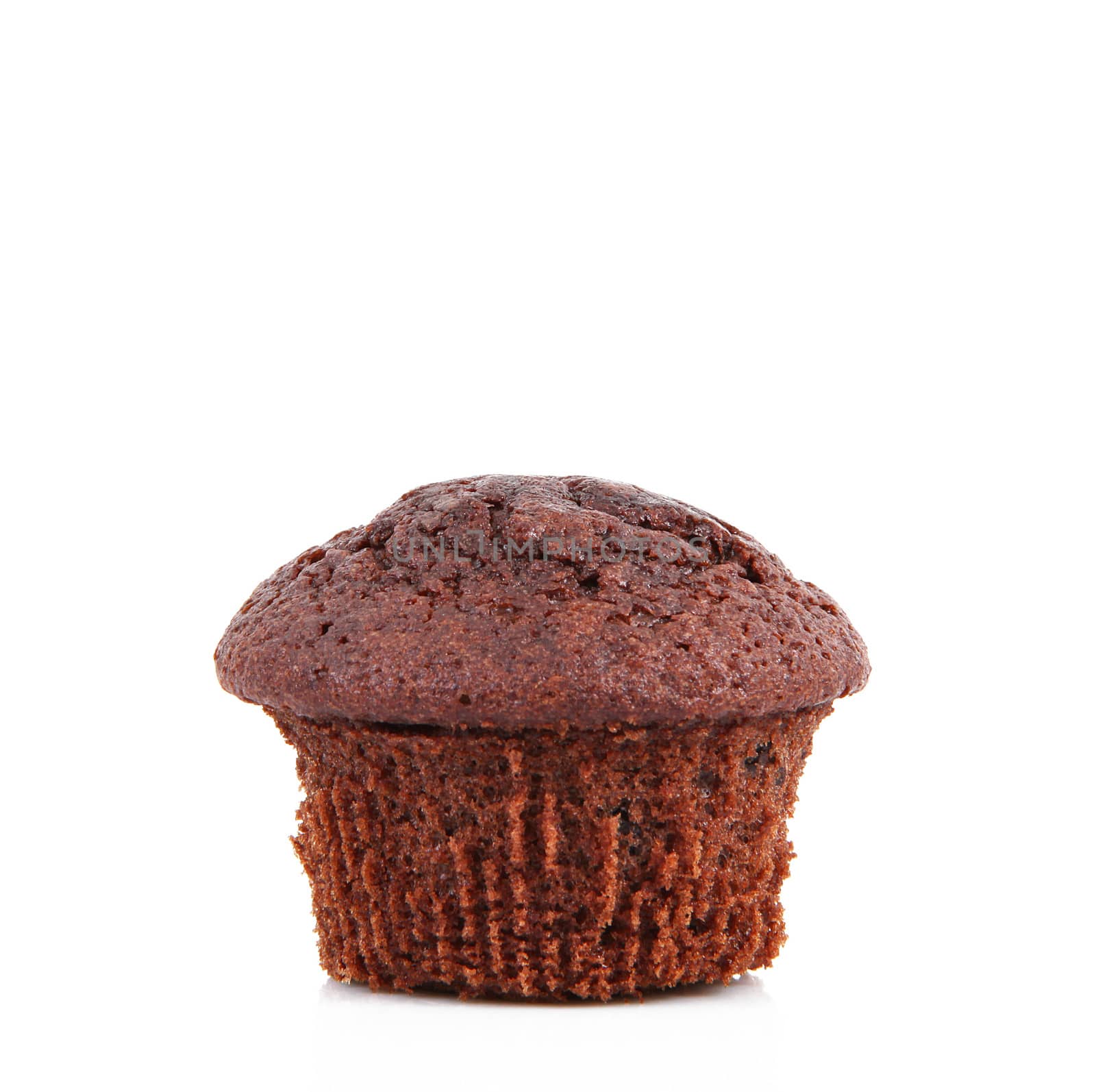 delicious chocolate cake on white background