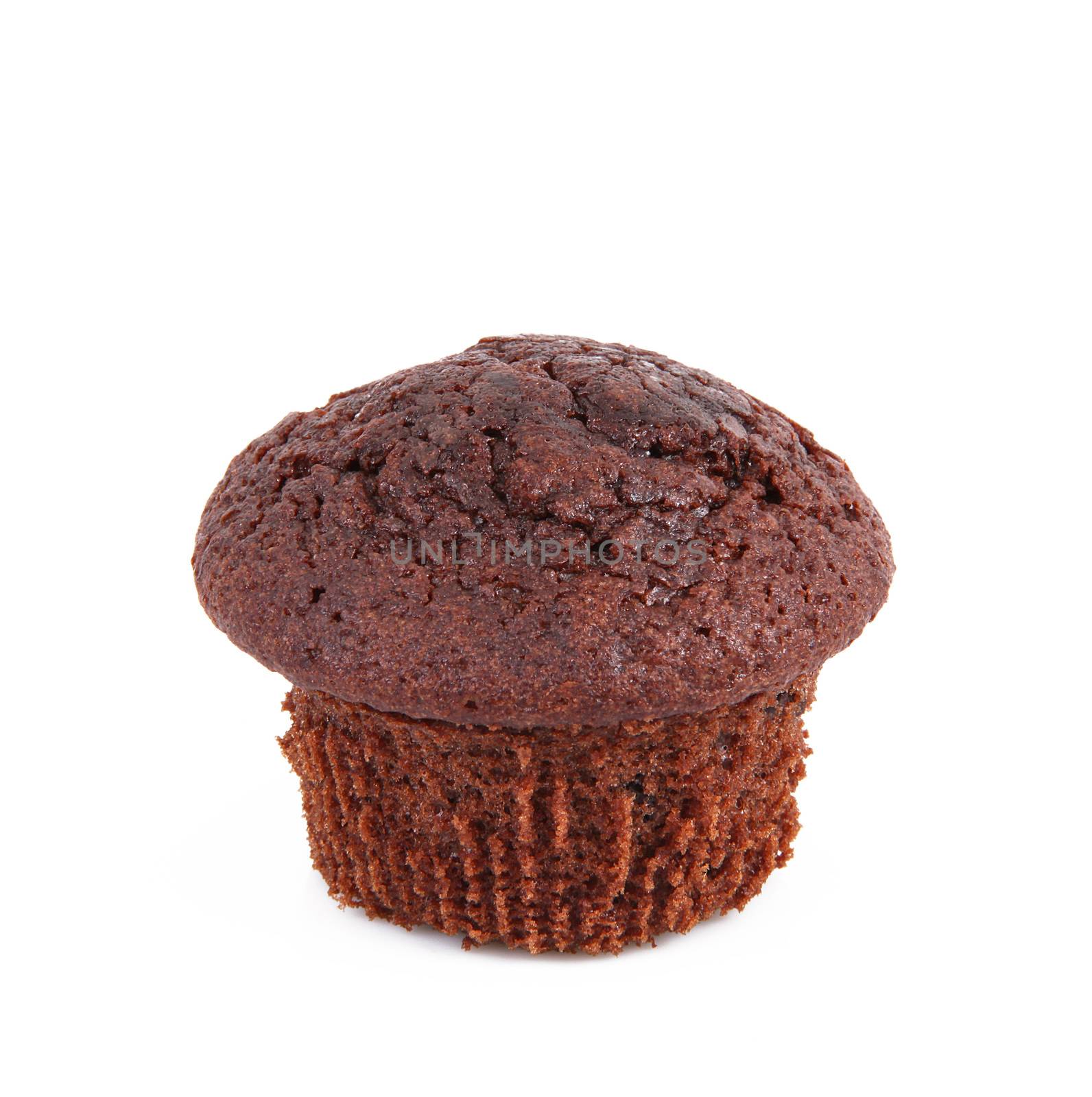 delicious chocolate cake on white background