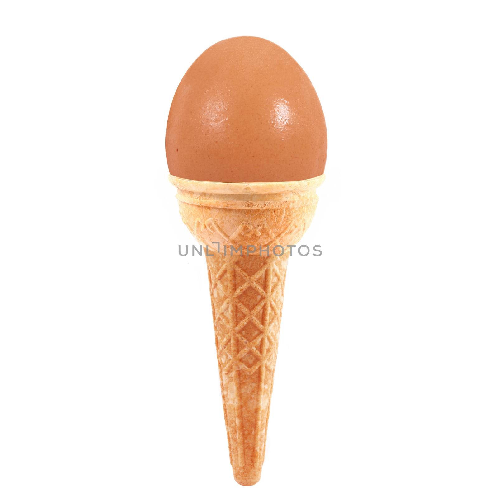egg like ice cream on white background