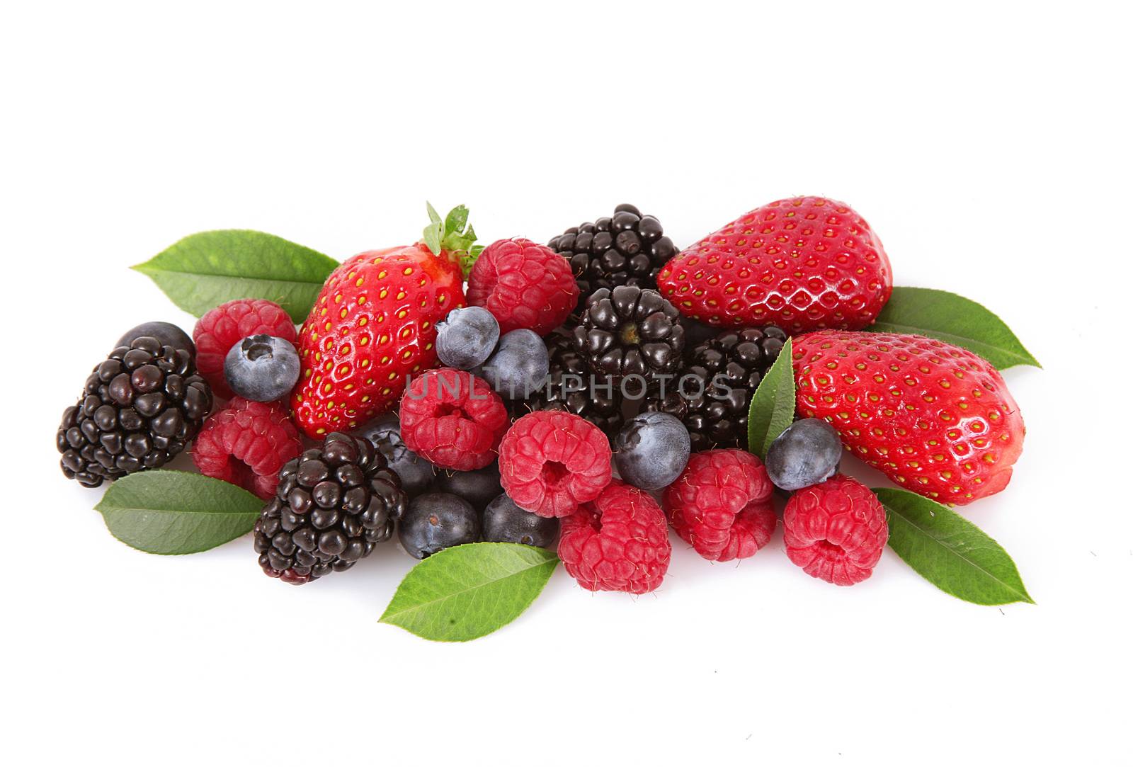 fresh fruit berries on white background