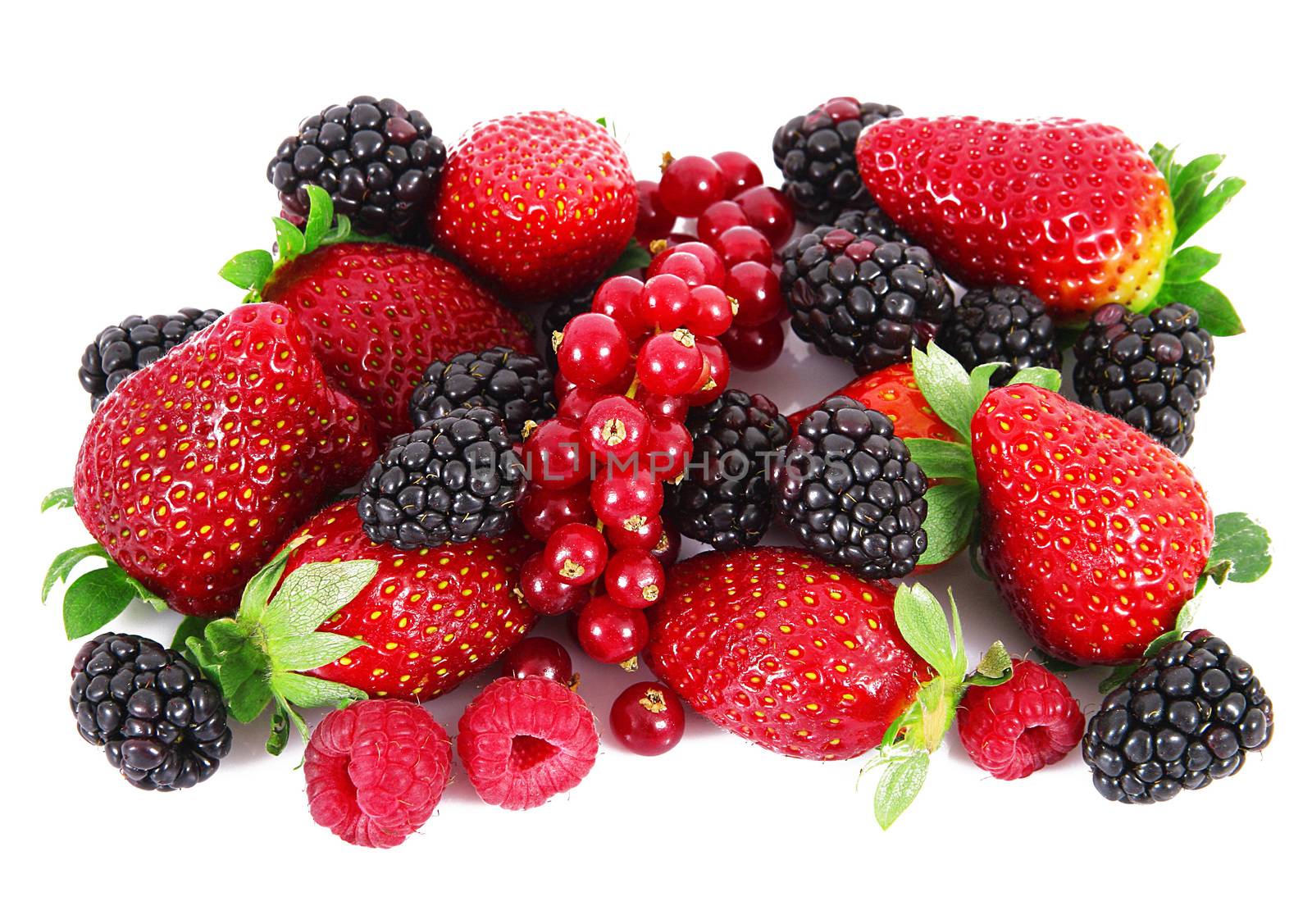 fresh fruit berries on white background