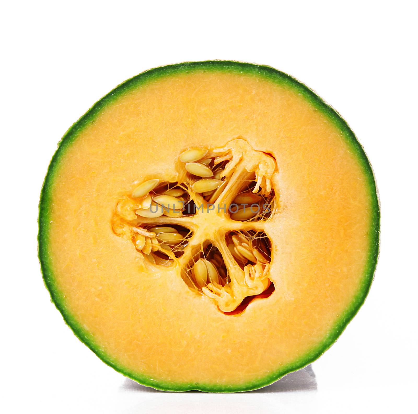 fresh melon on white background