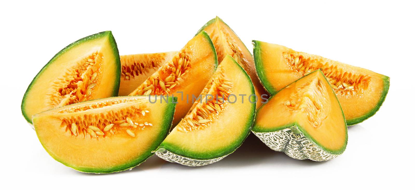 fresh melon on white background