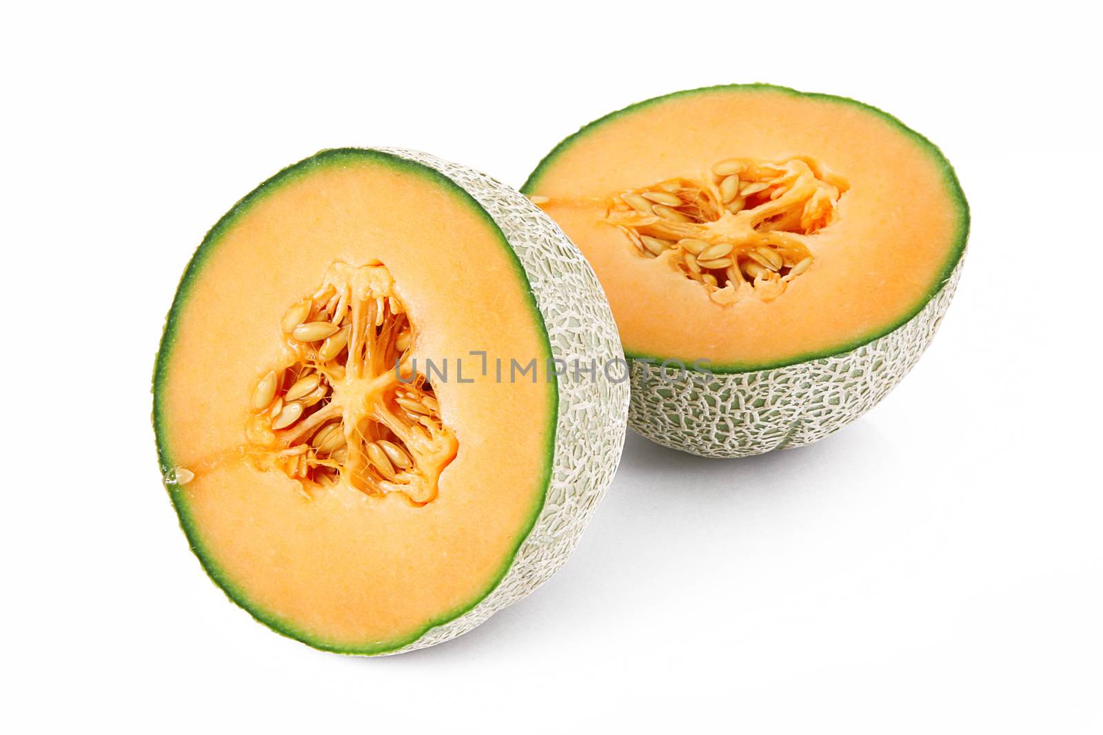 fresh melon on white background