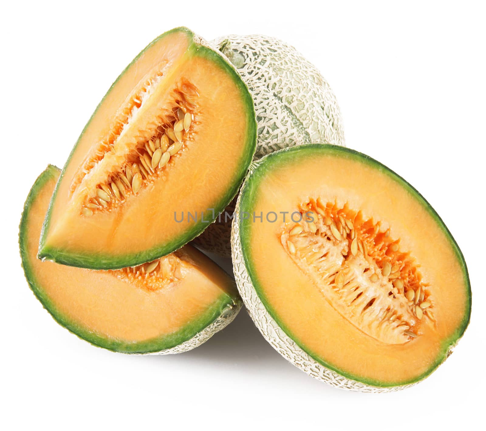 fresh melon on white background