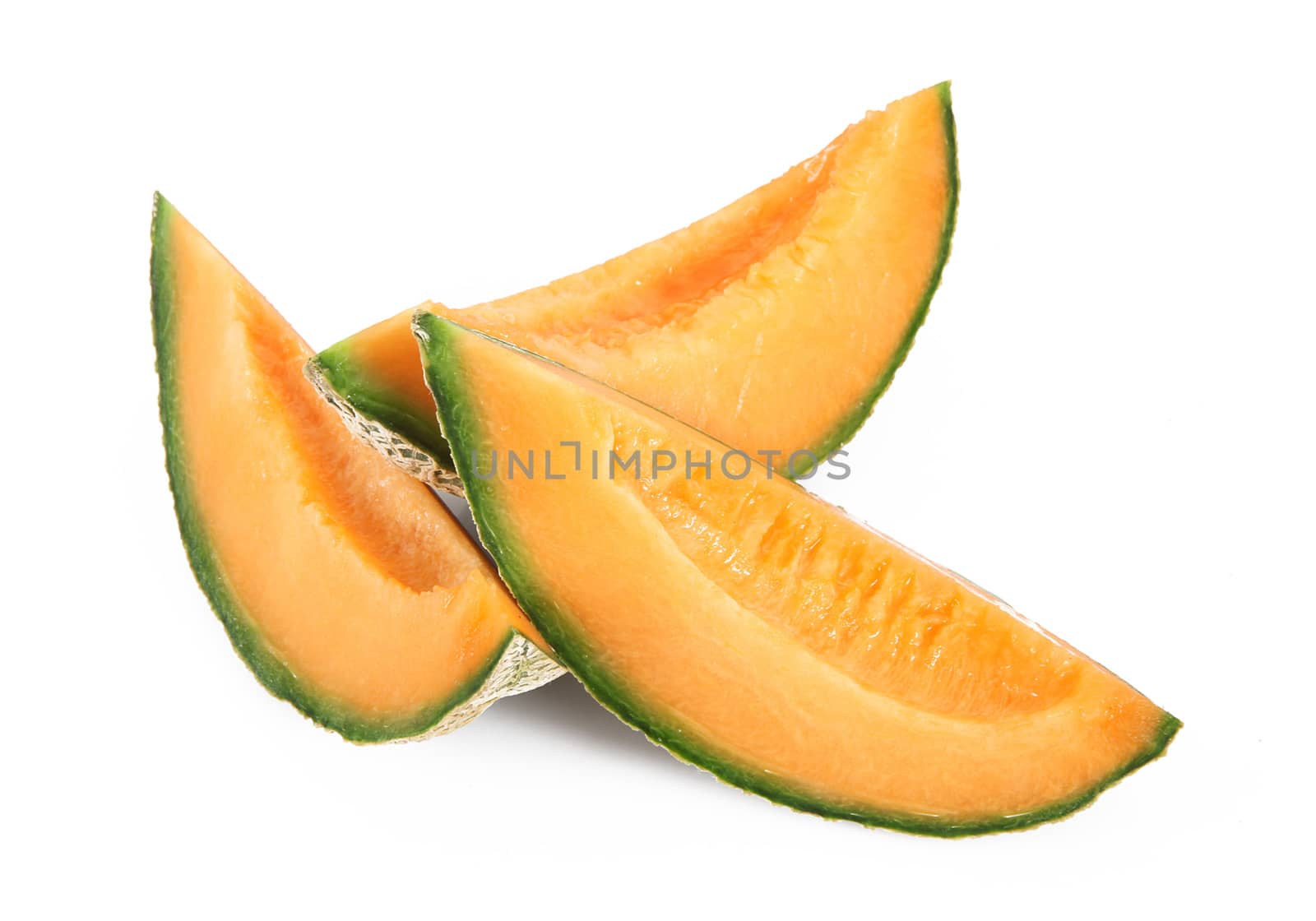 fresh melon on white background