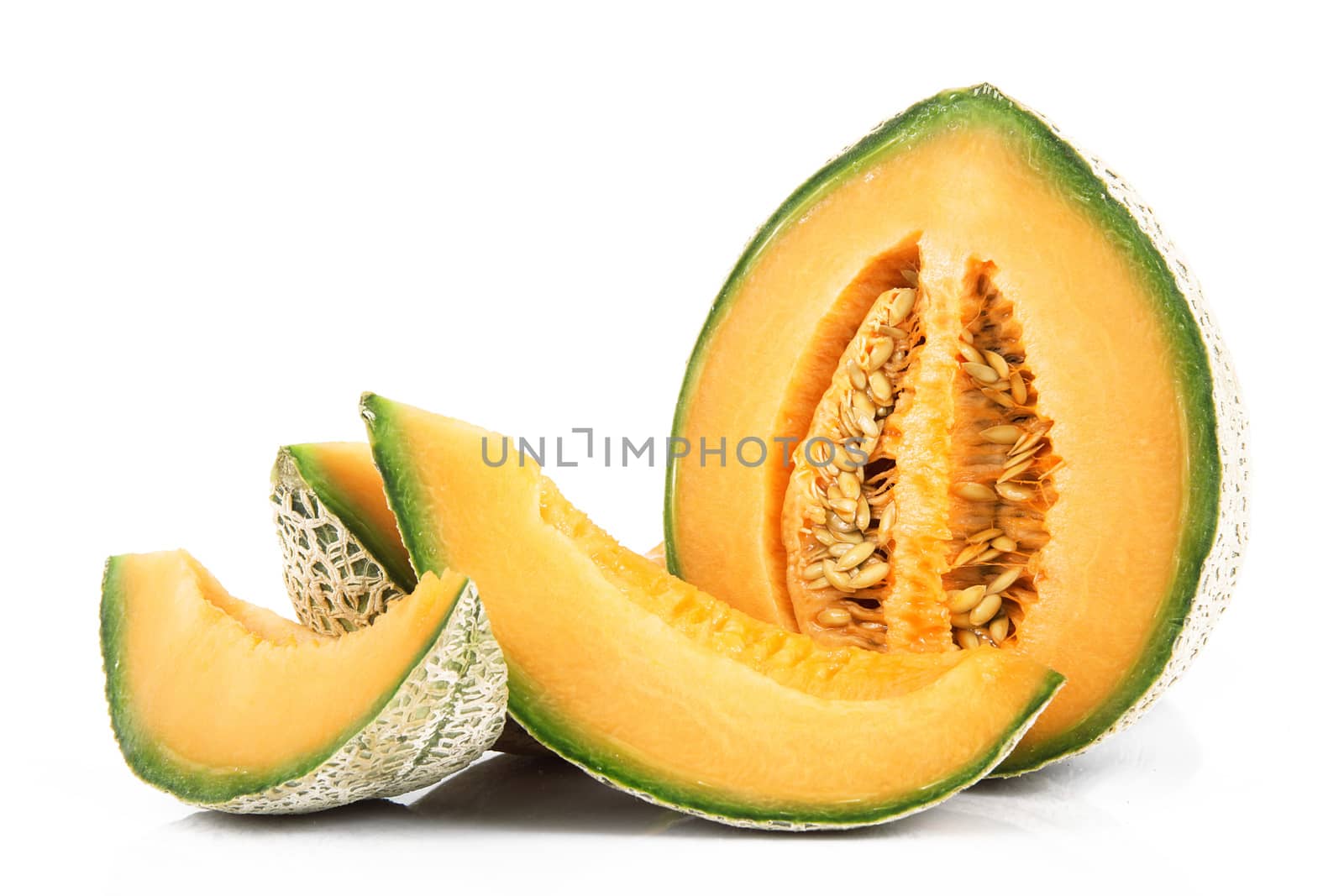fresh melon on white background