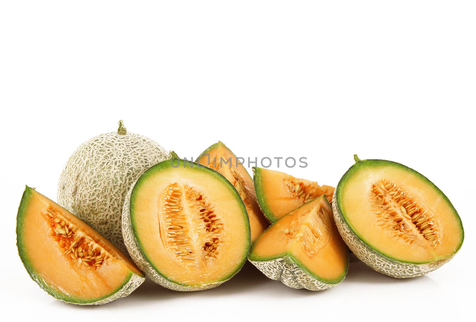 fresh melon on white background