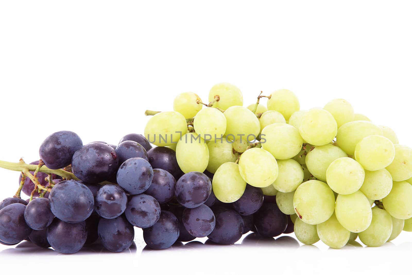 Bunch of grapes on white background