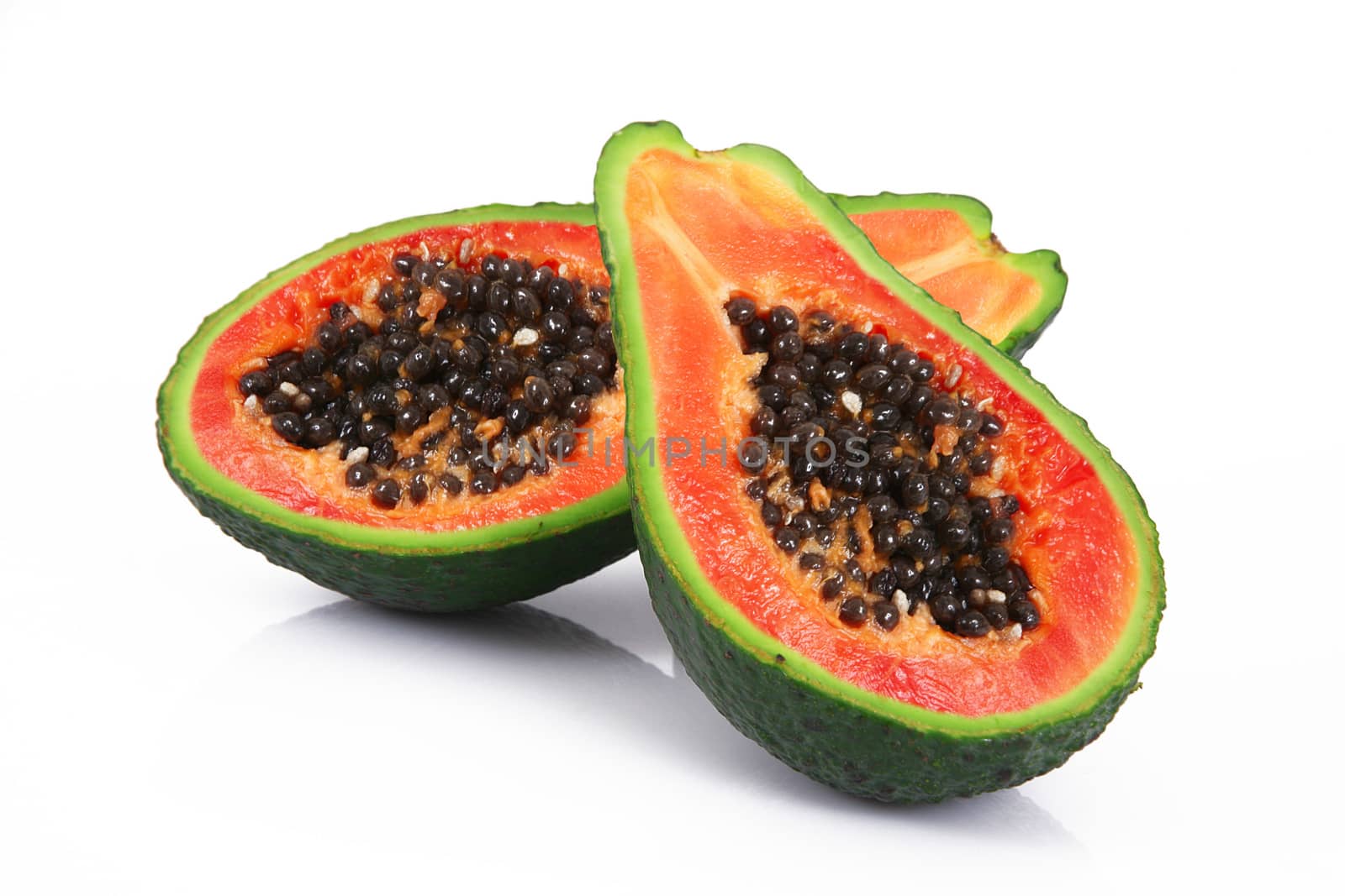 strange ibrid fruit avocado-papaya