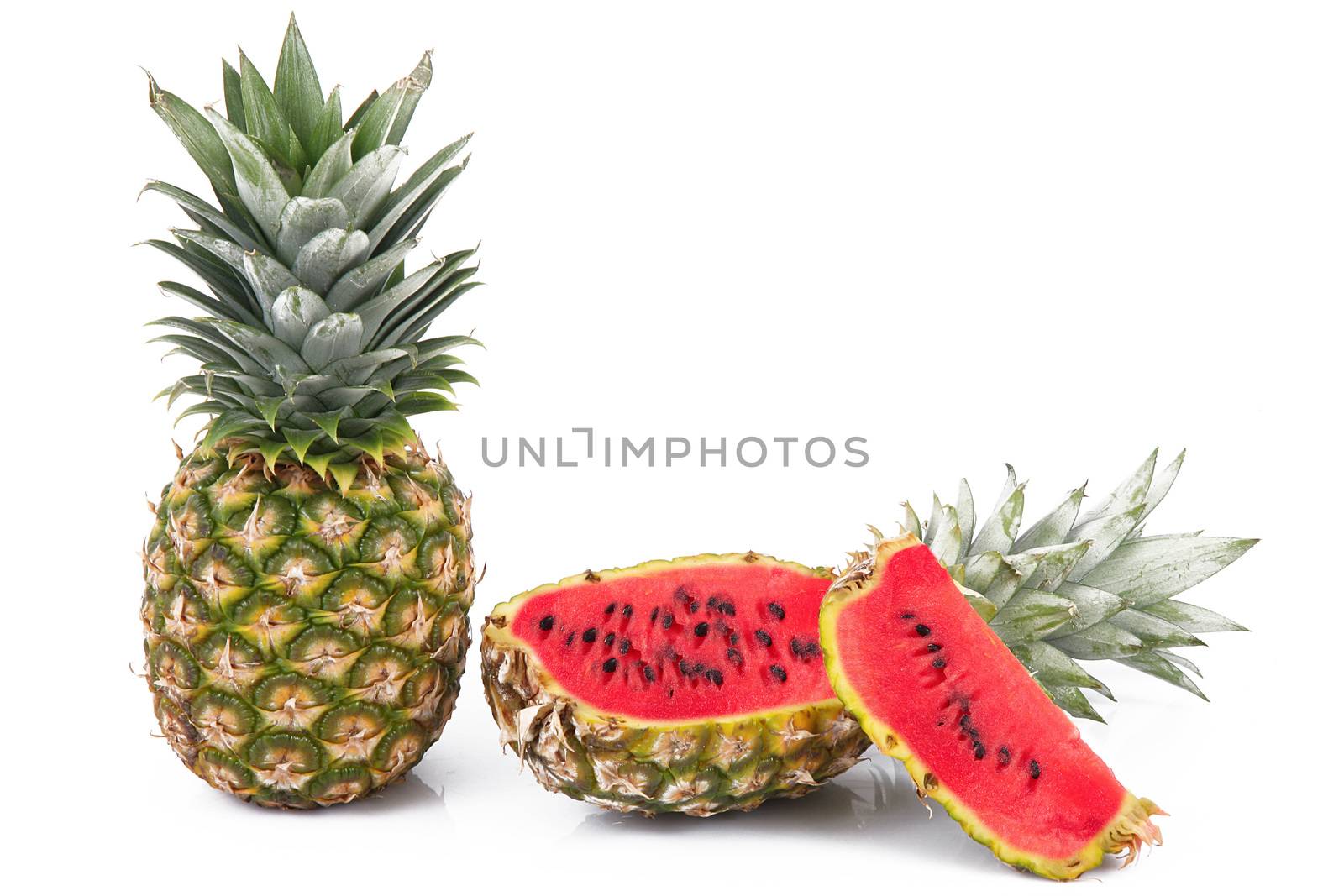 strange ibrid fruit pineapple-watermelon