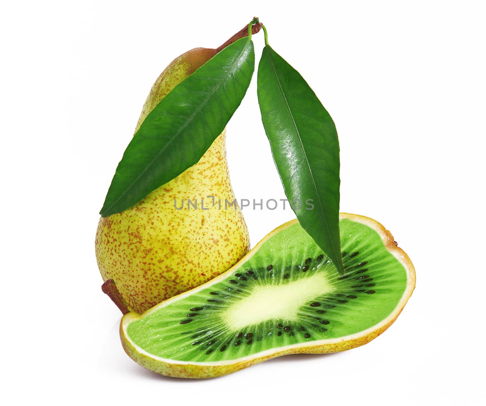 strange ibrid fruit pear-kiwi