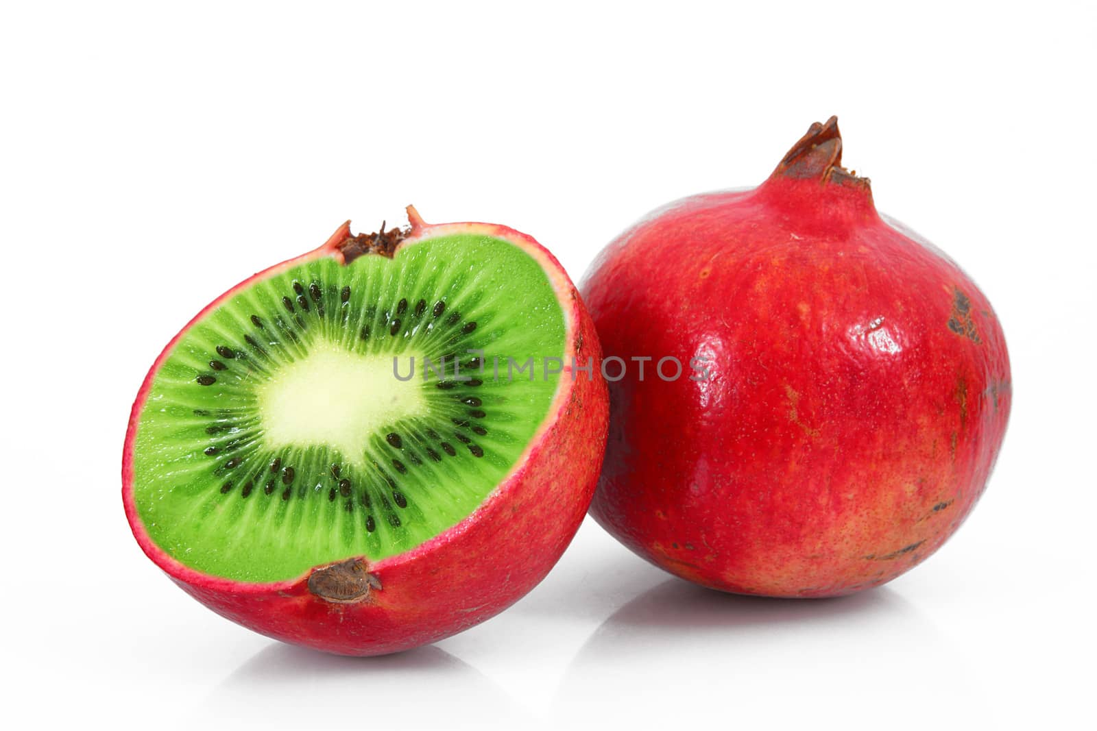 strange ibrid fruit pomegranate-kiwi
