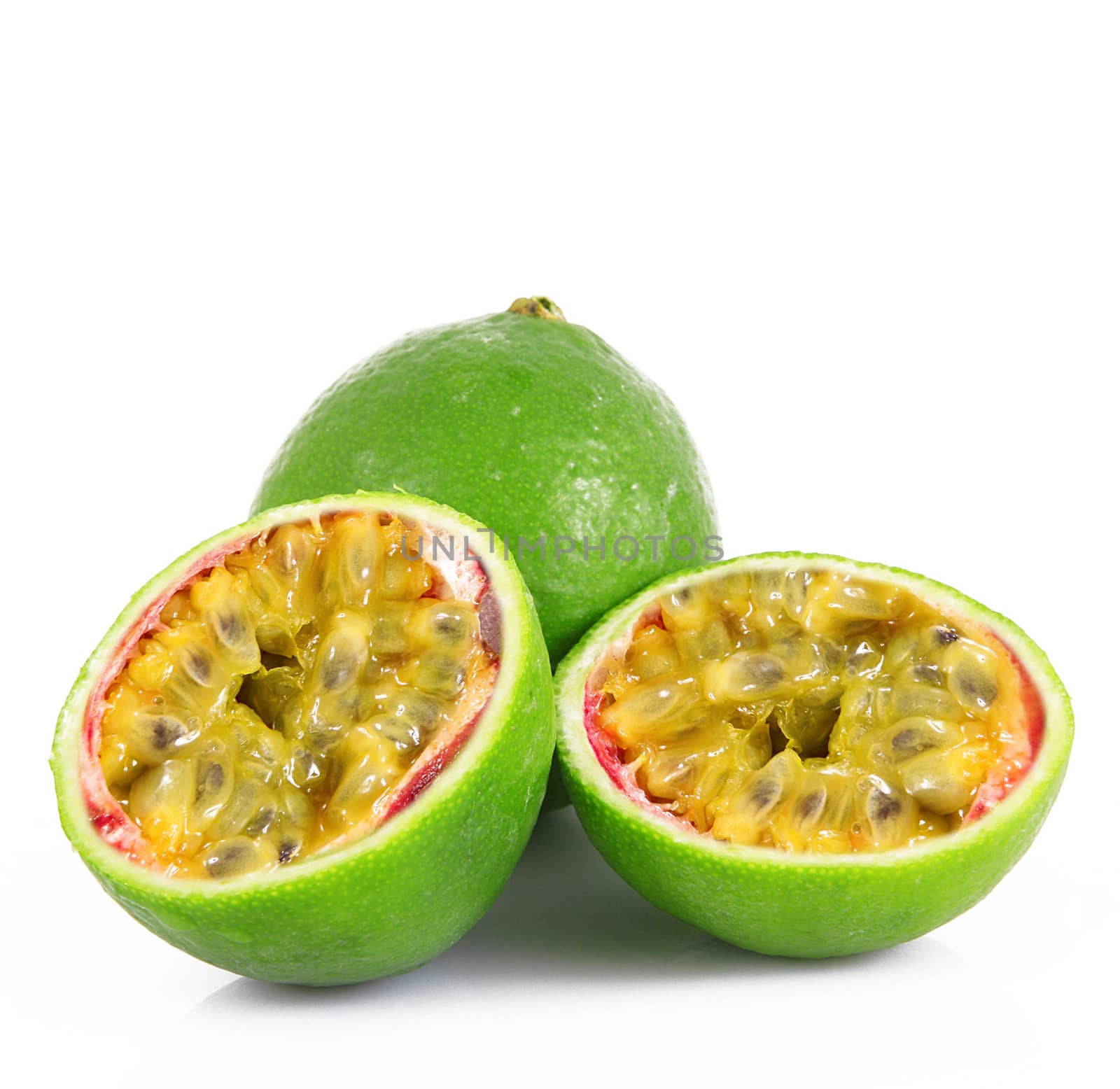 strange ibrid fruit lime-passion fruit