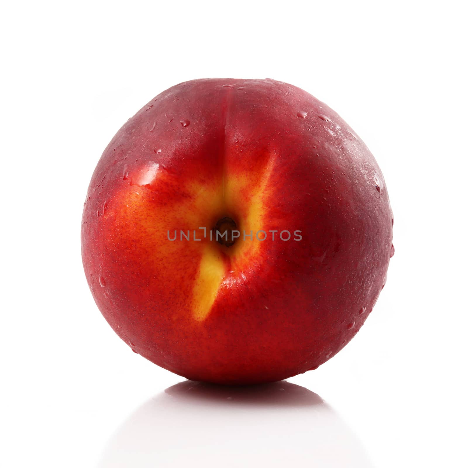fresh peach on white background