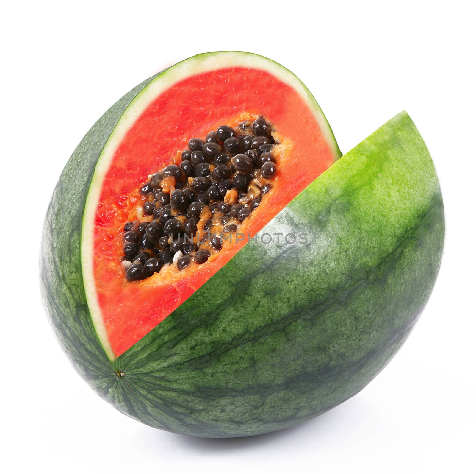 strange ibrid fruit watermelon-papaya