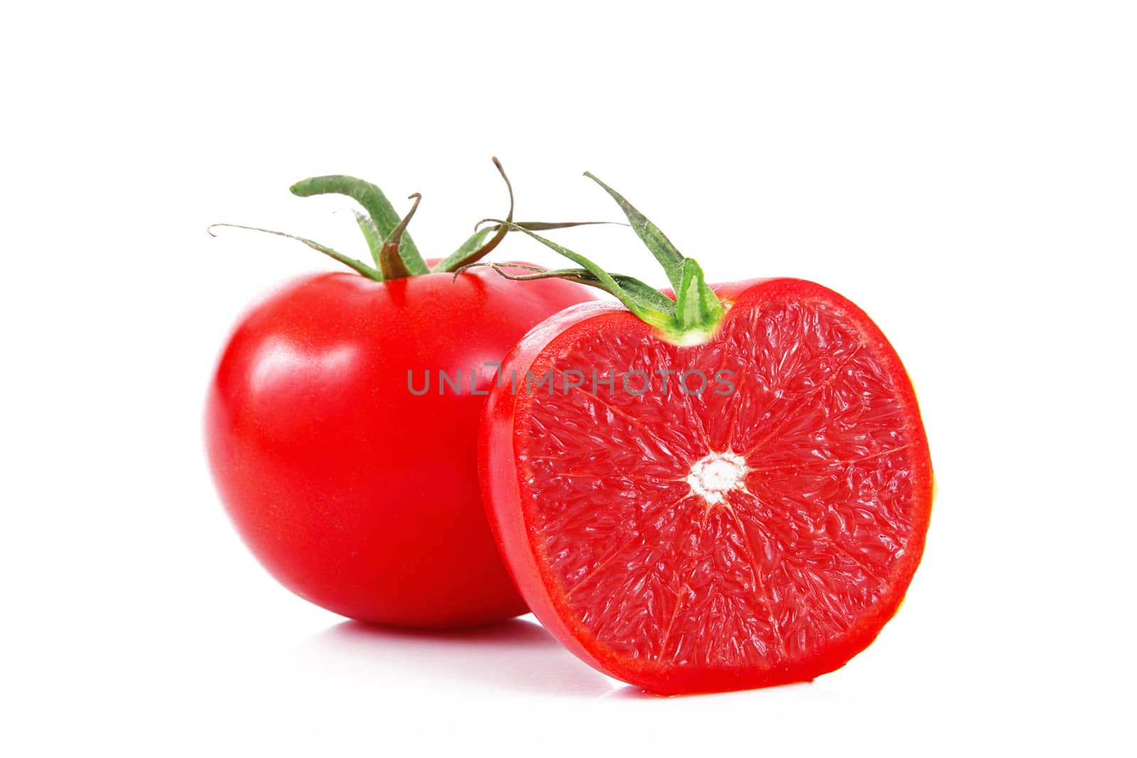 strange ibrid vegetable fruit grapefruit-tomato