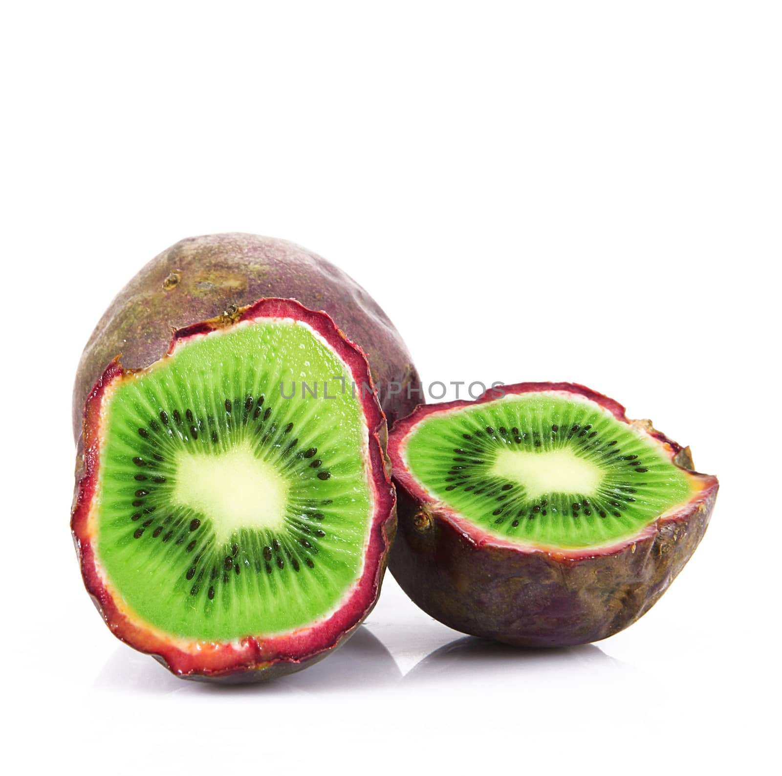 strange ibrid fruit passion fruit-kiwi