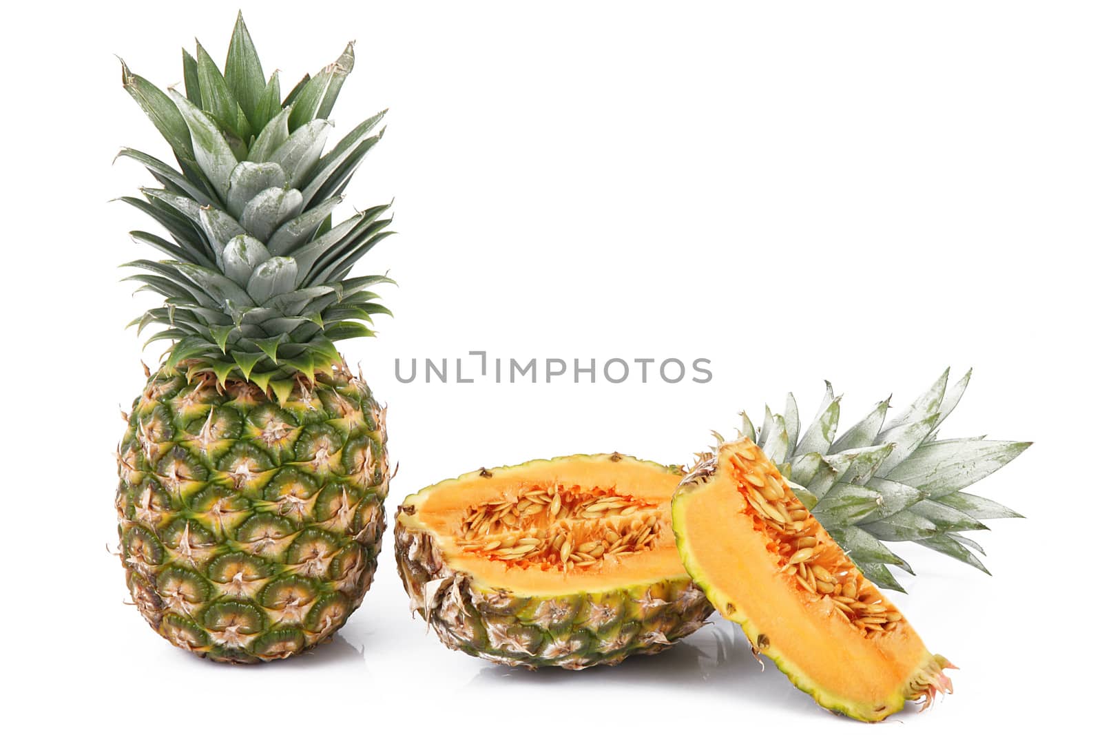 strange ibrid fruit pineapple-melon