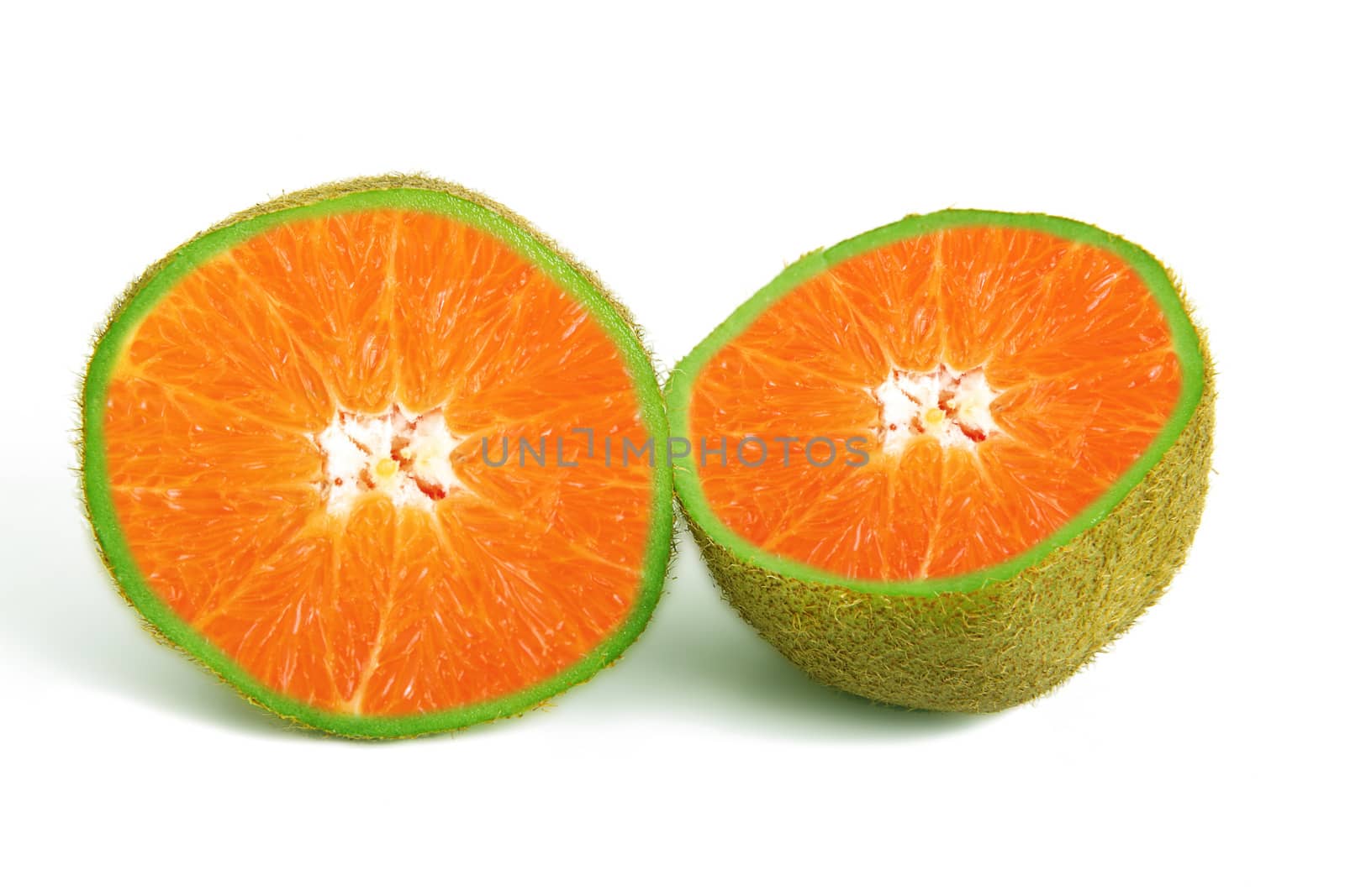 strange ibrid fruit orange-kiwi