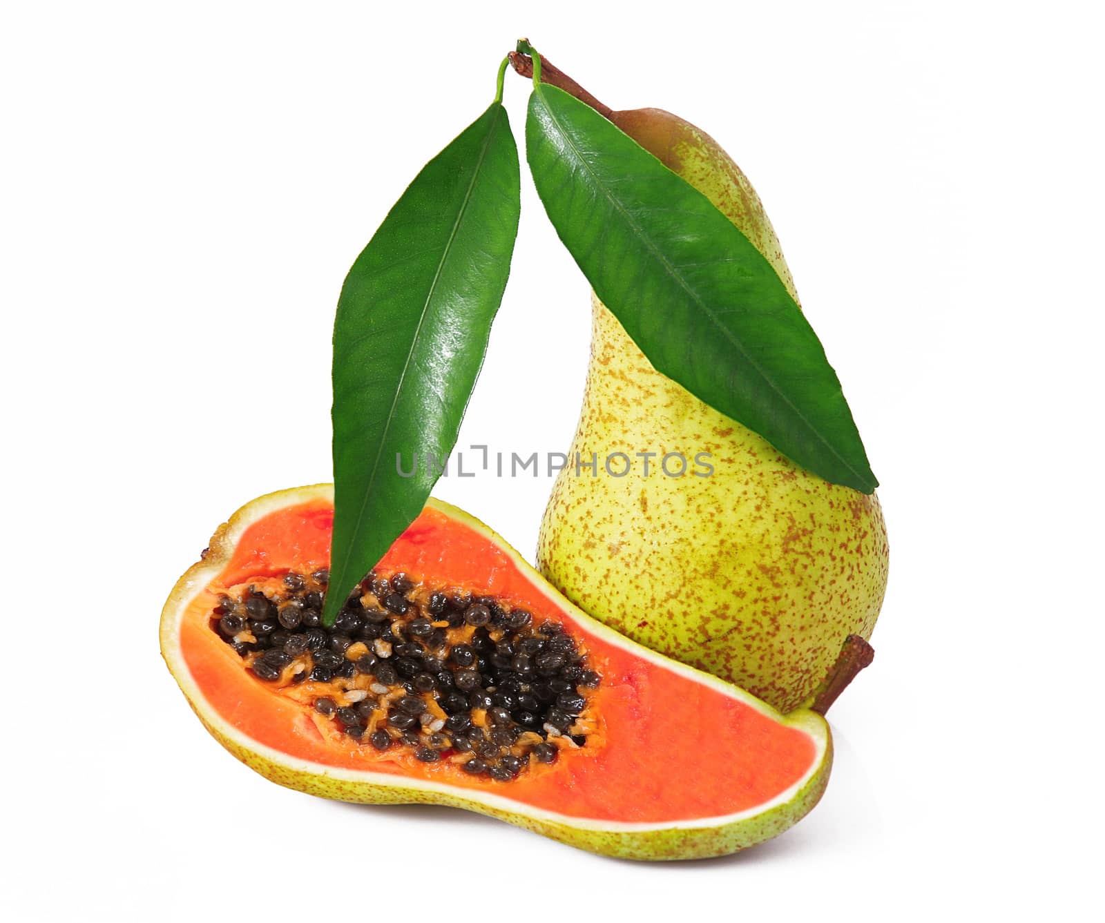 strange ibrid fruit pear-papaya