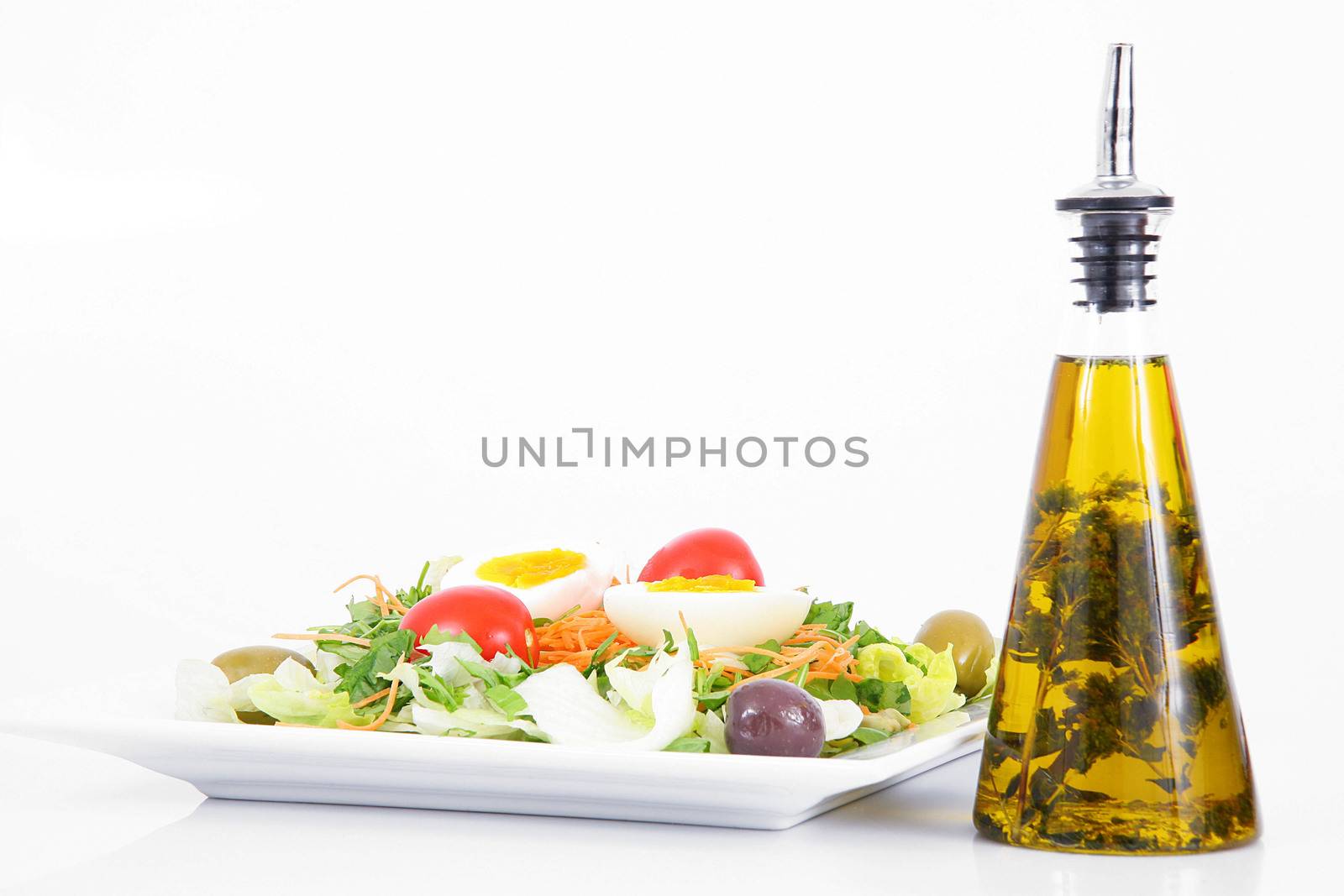 fresh salad dish on white background
