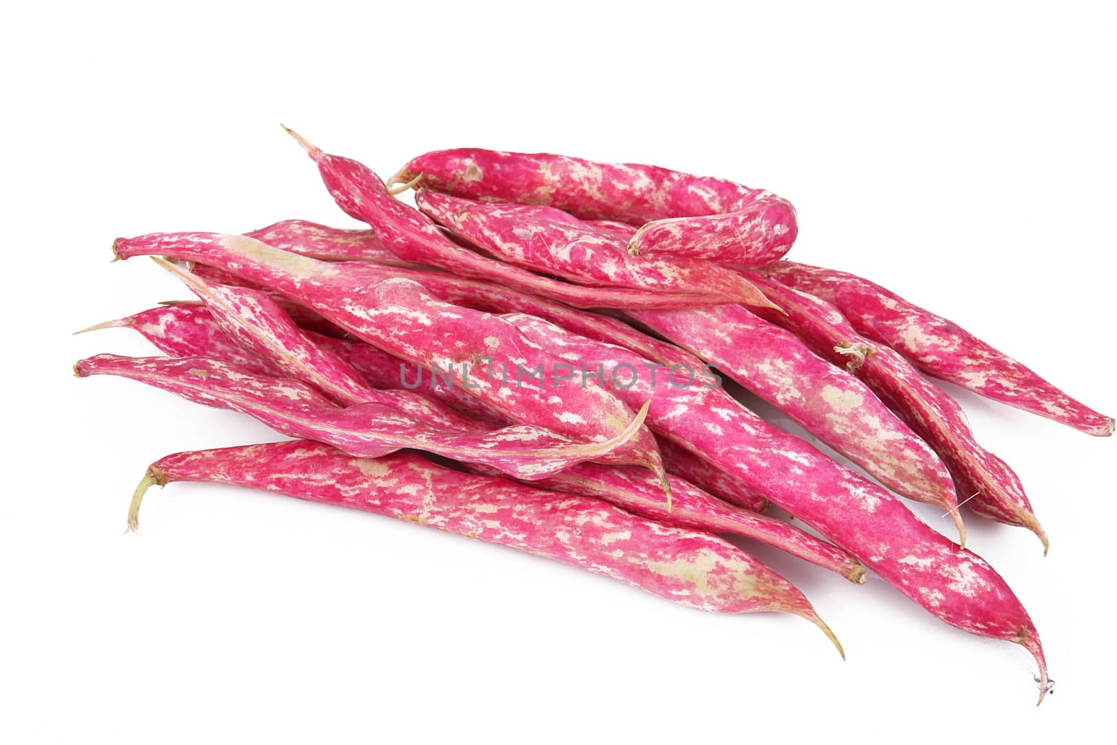 fresh red beans on white background
