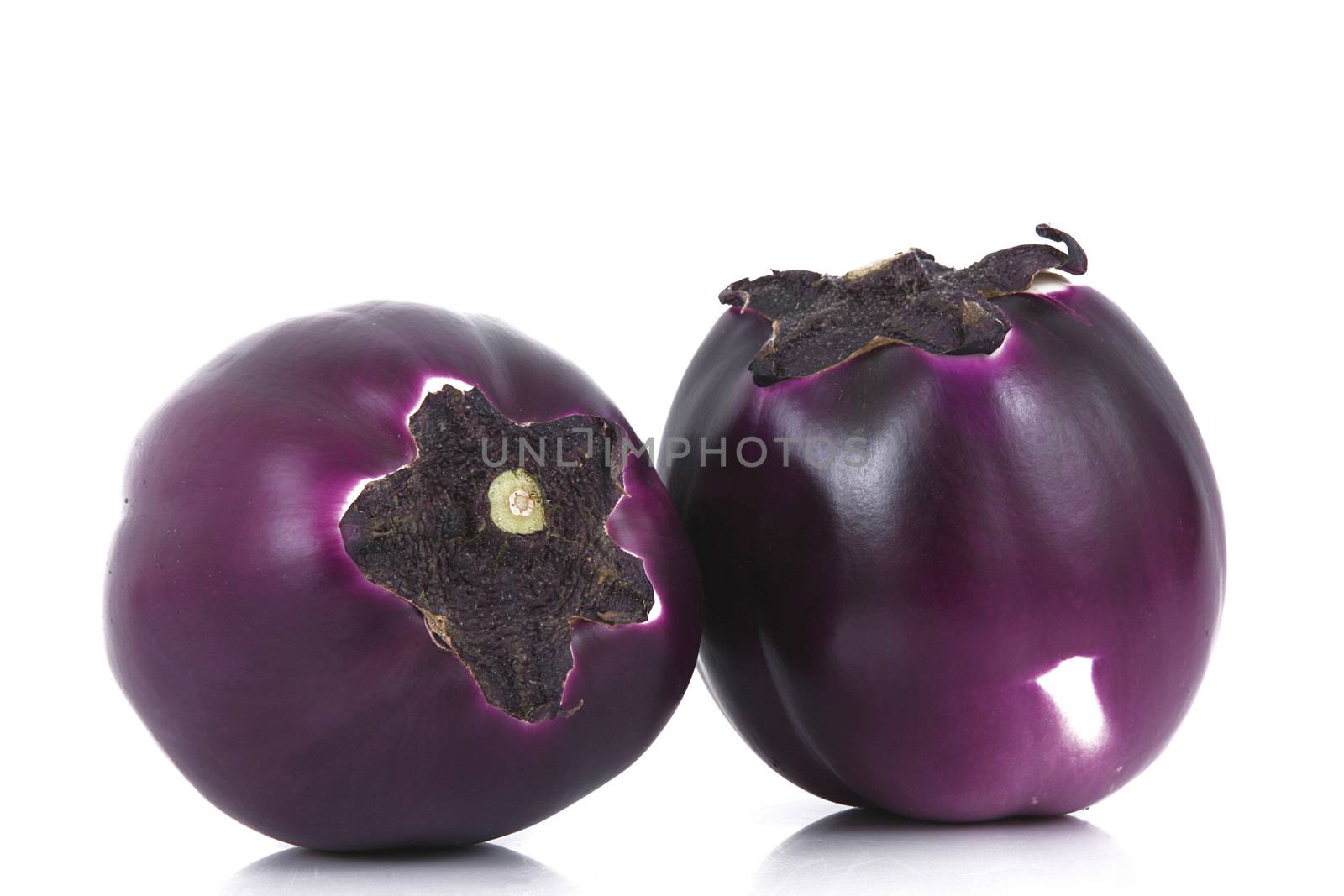 a fresh eggplant on white background