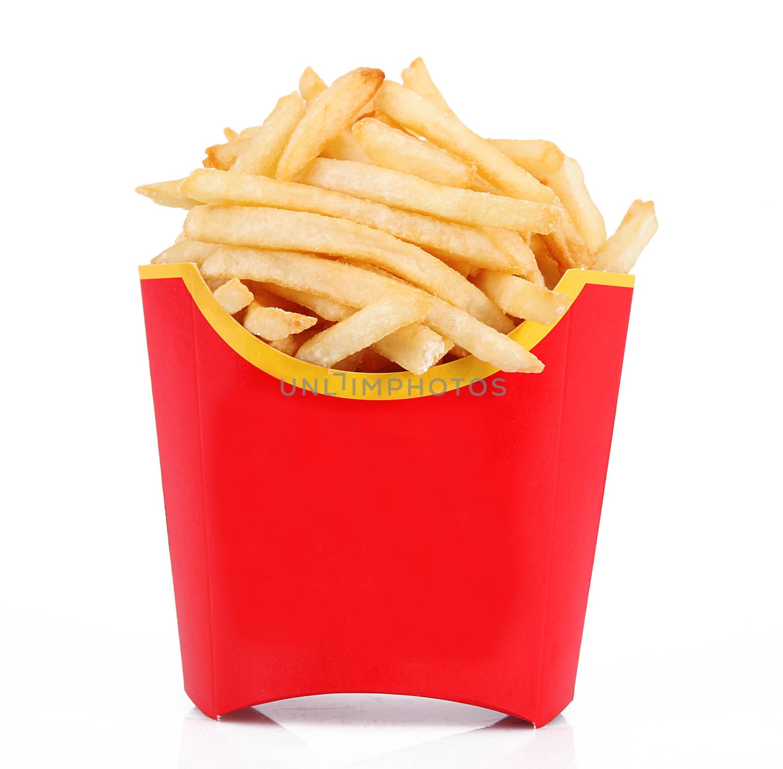 French Fries on white background